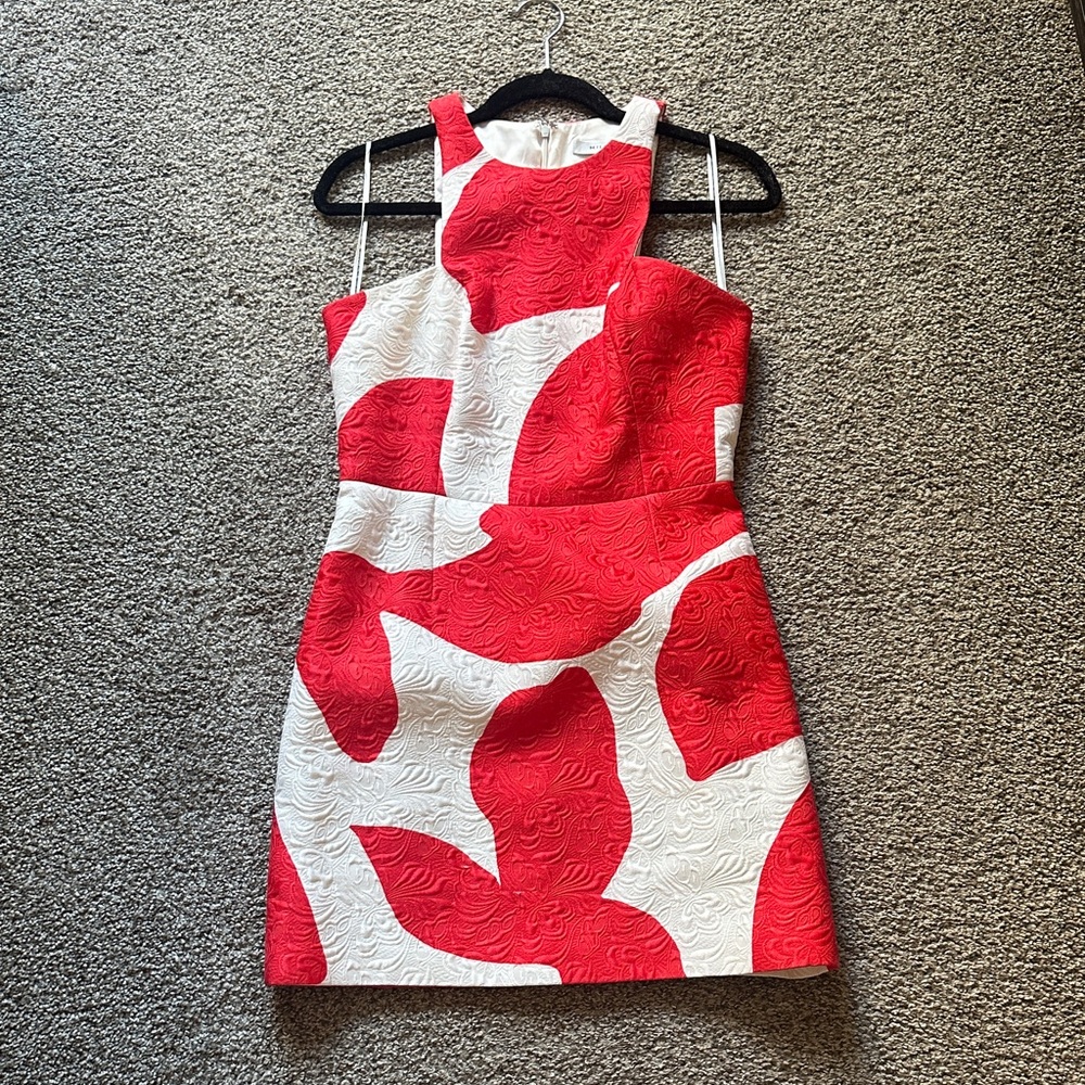 Milly Red and White Floral Mini Dress